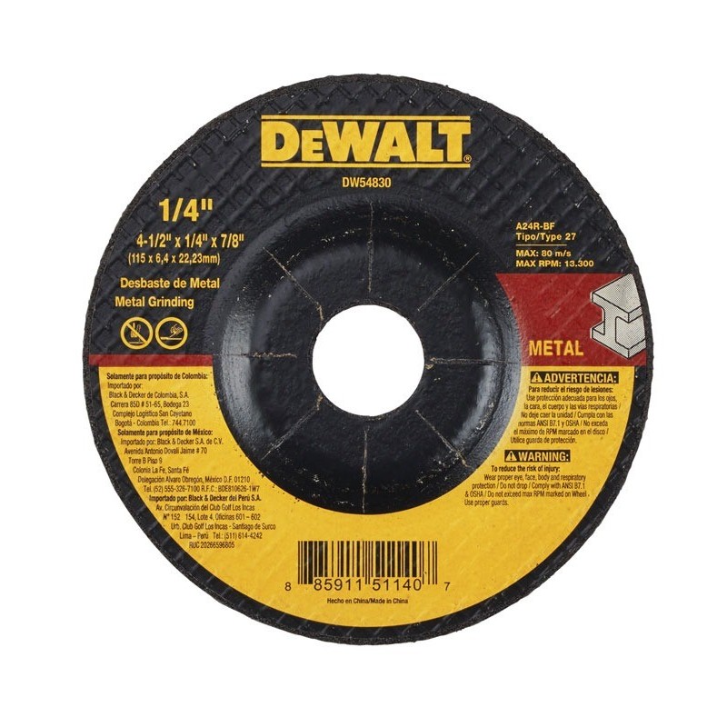 P1-24-D11 DISCO PULIR 4 1/2 (DEWALT) DW54830