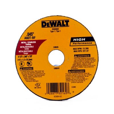 P1-24-D10 DISCO CORTE METAL 4"" DEWALT DW8062