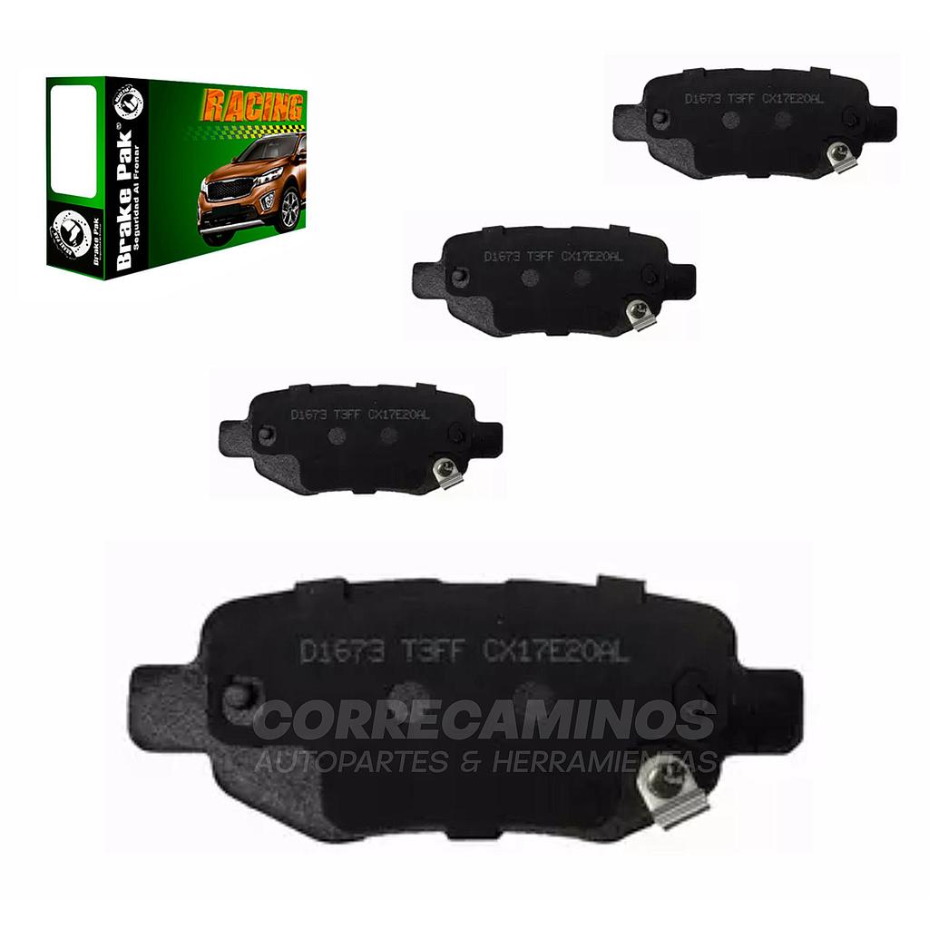PASTILLAS CHERY A3 GRAND TIGGO X CROSS YOKI TRASERAS (BRAKE PAK) 8902&lt;