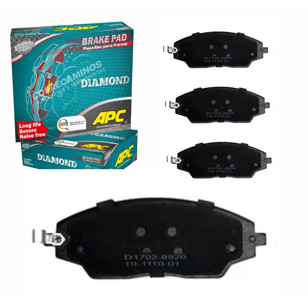 PASTILLAS FRENO CHRVROLET SONIC (APC) 8926 &lt;