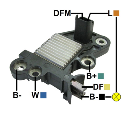 P3-43-J1 REGULADOR ALTERNADOR DUSTER SANDERO LOGAN M-N GA344