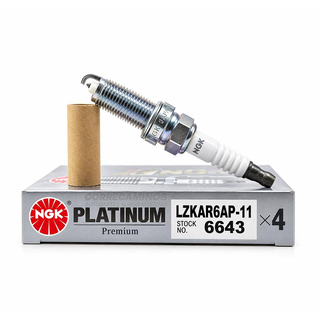 P1-24-E12 BUJIA MARCH TIIDA MARCH VERSA KOLEOS TWINGO KWID KANGOO LOGAN (MOTOR H4MJ) (PLATINO) LZKAR6AP-11<