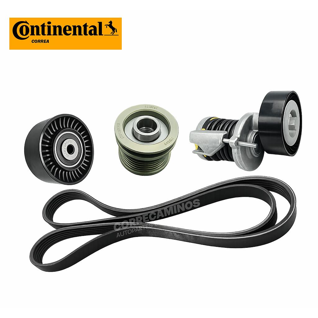 # KIT CORREA ACESORIOS VW AMAROK "CON POELA DE ALTERNADOR"  (CONTINENTAL) KIT-3012SMP<